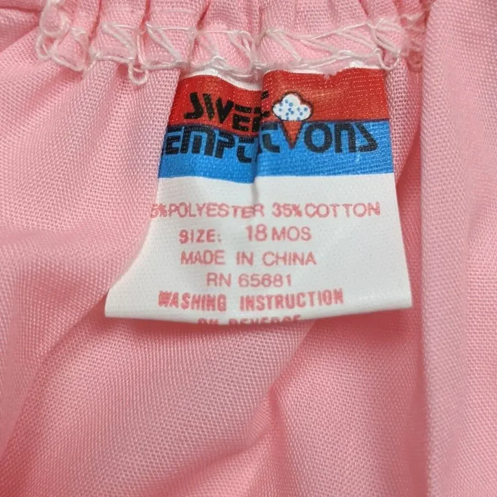 Vintage Sweet Temptations Sunsuit Baby Girls Size 12m Pink Kitty Bubble Romper